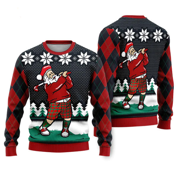 Santa Love Golf Ugly Christmas Sweater For Men & Women Christmas Gift Sweater US1998 - WeCustomit