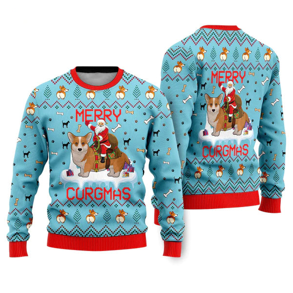 Funny Dog Merry Corgmas Ugly Christmas Sweater For Men & Women Christmas Gift Sweater US2041 - WeCustomit