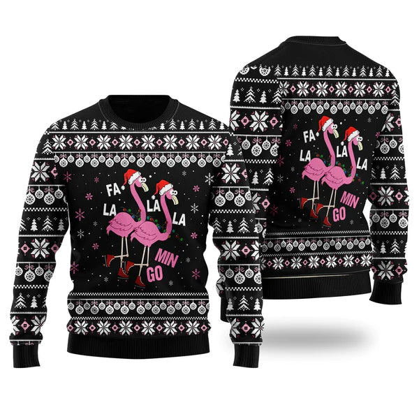 Cute Flamingo Ugly Christmas Sweater For Men & Women Christmas Gift Sweater US1748 - WeCustomit