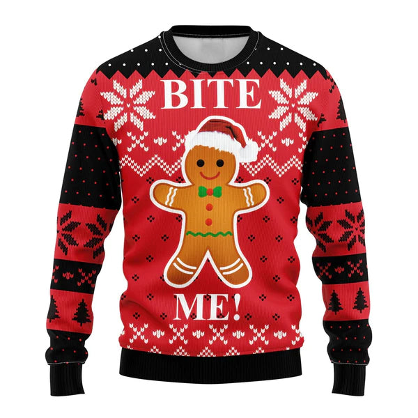 Bite Me Ugly Christmas Sweater For Men & Women Christmas Gift Sweater US1953 - WeCustomit