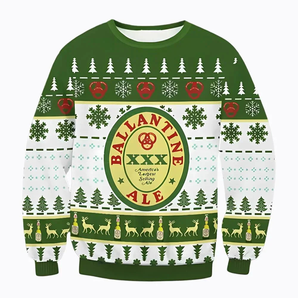 Unisex Ballantine Ale Beer 3D Ugly Christmas Sweater For Men & Women Christmas Gift Sweater BH1250 - WeCustomit