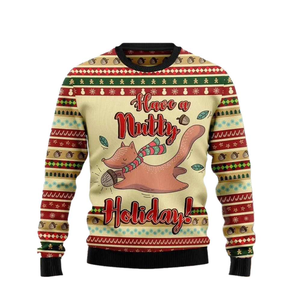 Have A Nutty Holiday Ugly Christmas Sweater For Men & Women Christmas Gift Sweater US2736 - WeCustomit
