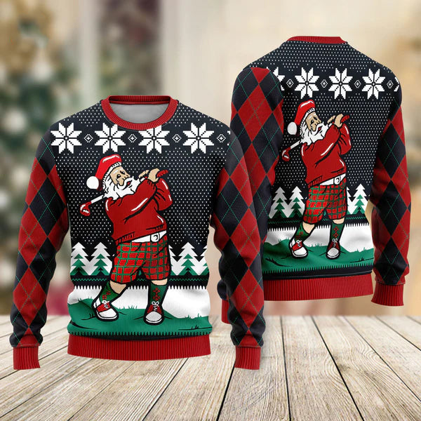 Santa Love Golf Ugly Christmas Sweater For Men & Women Christmas Gift Sweater US1998 - WeCustomit
