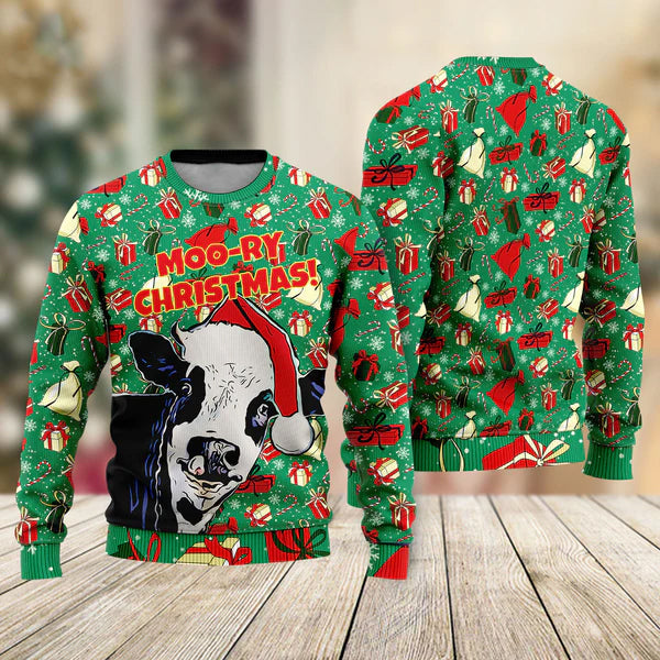 Cow Love Christmas Ugly Christmas Sweater For Men & Women Christmas Gift Sweater US1087 - WeCustomit