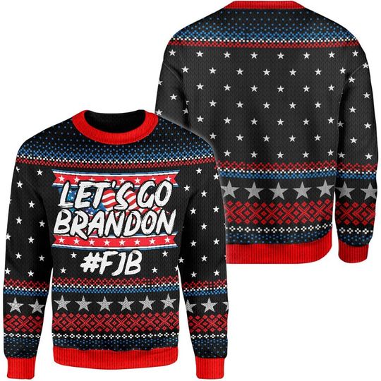 Lets go Bradon Ugly Christmas Sweater For Men & Women Christmas Gift Sweater PT1458 - WeCustomit