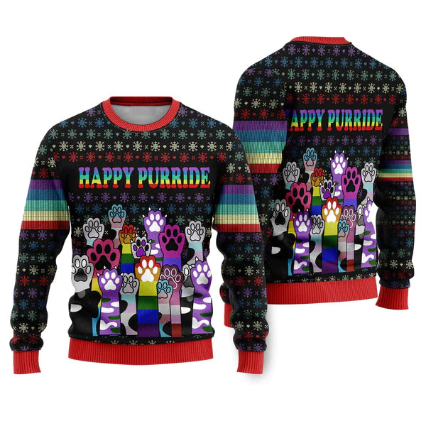 Happy Purride Ugly Christmas Sweater For Men & Women Christmas Gift Sweater US2318 - WeCustomit
