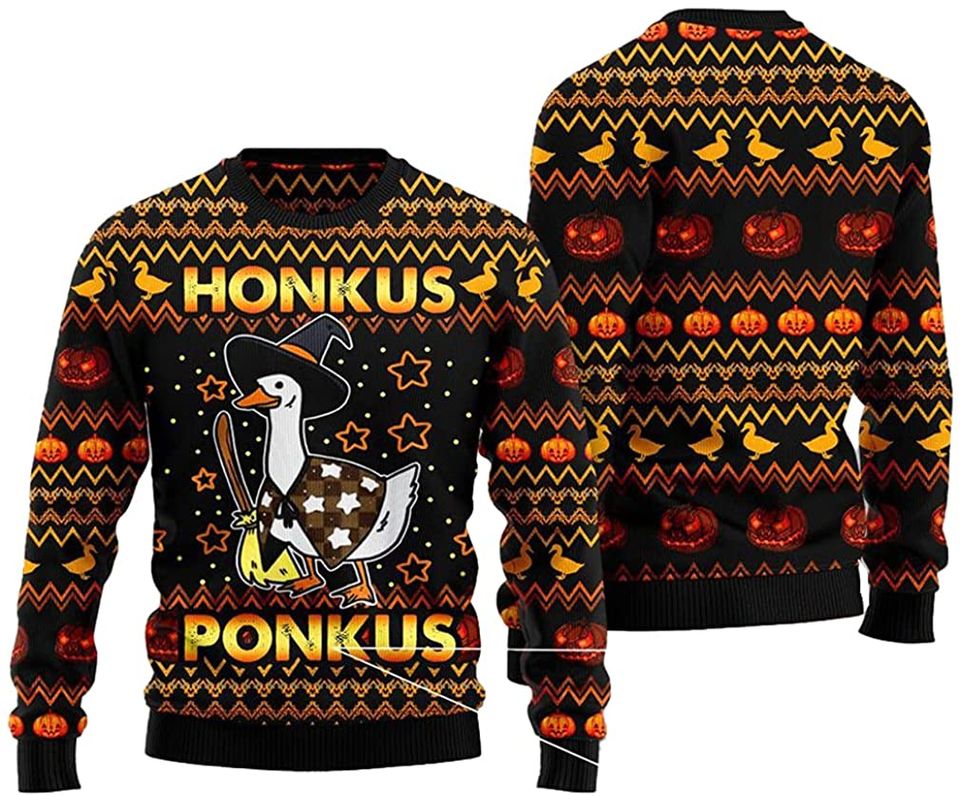 Cute Duck Ugly Christmas Sweater For Men & Women Christmas Gift Sweater PT1483 - WeCustomit
