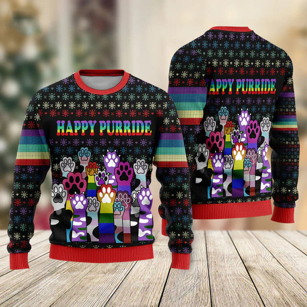 Happy Purride Ugly Christmas Sweater For Men & Women Christmas Gift Sweater US2318 - WeCustomit