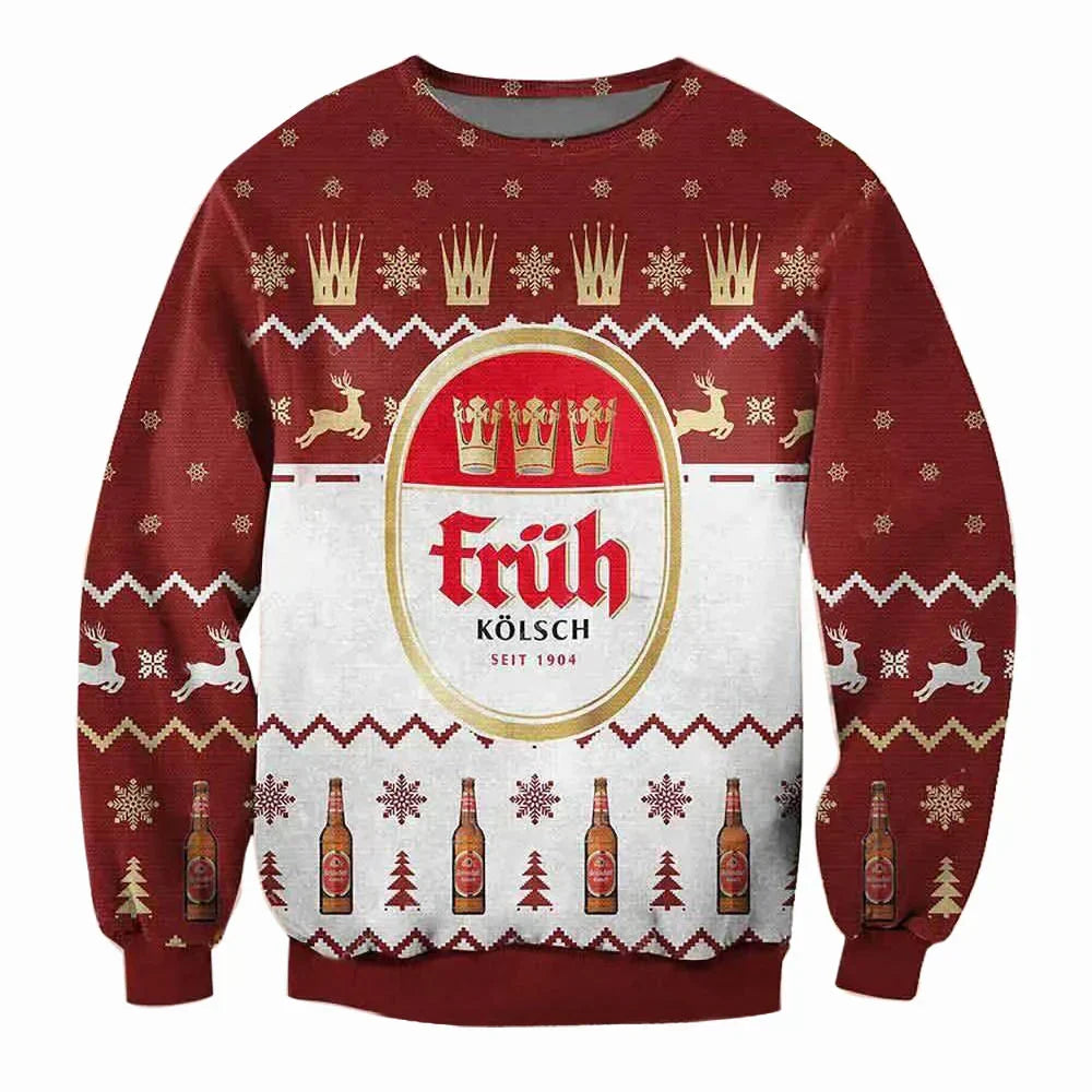 Men's Fruh Kolsch Beer 3D Ugly Christmas Sweater For Men & Women Christmas Gift Sweater BH1091 - WeCustomit