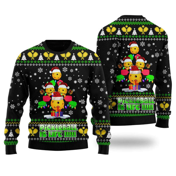 PickleBall Is Life Ugly Christmas Sweater For Men & Women Christmas Gift Sweater US2342 - WeCustomit