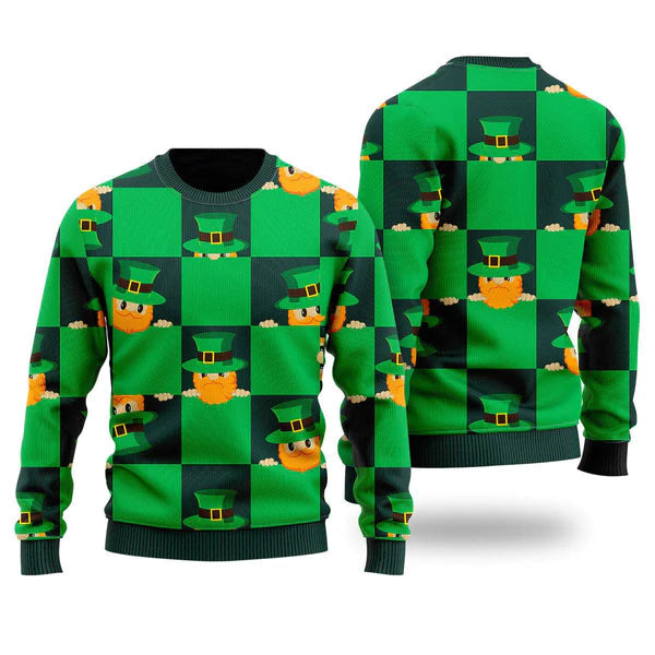 Green Gnomes Pattern Ugly Christmas Sweater For Men & Women Christmas Gift Sweater US1790 - WeCustomit