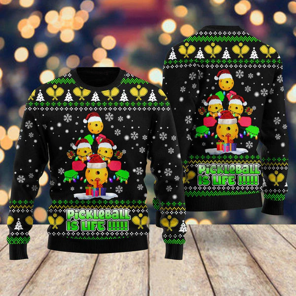 PickleBall Is Life Ugly Christmas Sweater For Men & Women Christmas Gift Sweater US2342 - WeCustomit