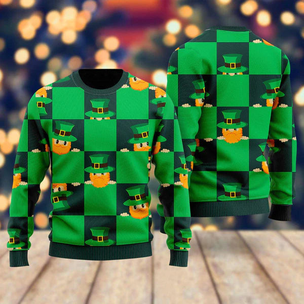 Green Gnomes Pattern Ugly Christmas Sweater For Men & Women Christmas Gift Sweater US1790 - WeCustomit