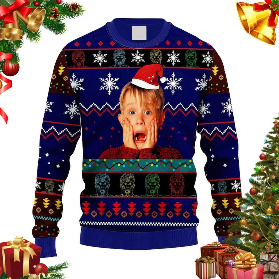 Home Alone Ugly Christmas Sweater For Men & Women Christmas Gift Sweater PT1015 - WeCustomit