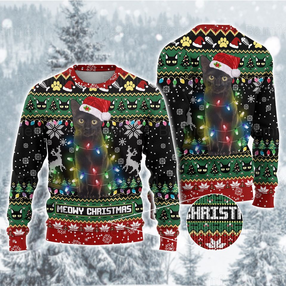 Meowy Christmas Ugly Christmas Sweater For Men & Women Christmas Gift Sweater PT1060 - WeCustomit