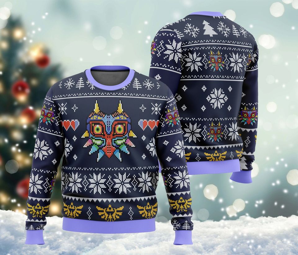 Legend of Zelda Majora's Mask Ugly Christmas Sweater For Men & Women Christmas Gift Sweater BH649 - WeCustomit