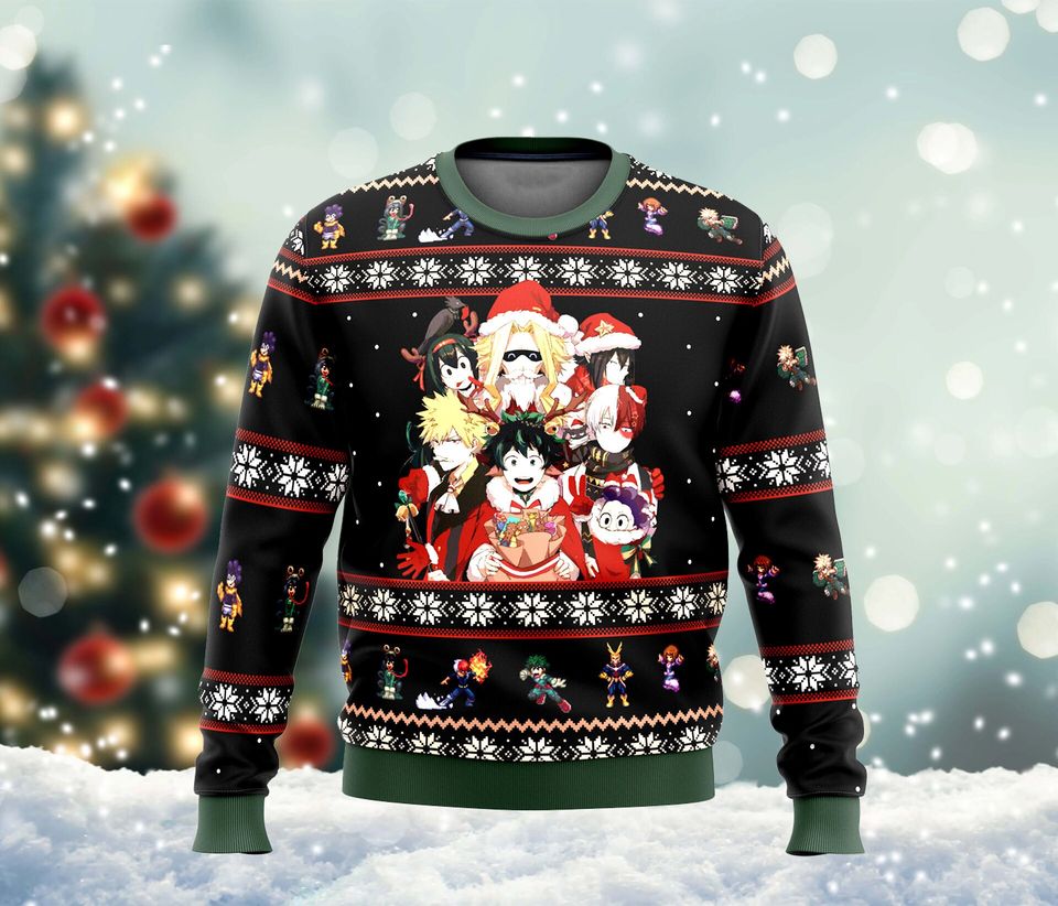 Hero Anime Xmas Ugly Christmas Sweater For Men & Women Christmas Gift Sweater BH652 - WeCustomit