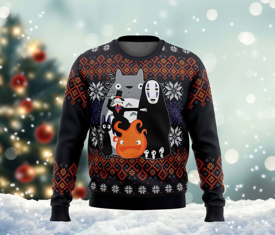 Ghibli Miyazaki Ugly Christmas Sweater For Men & Women Christmas Gift Sweater BH656 - WeCustomit