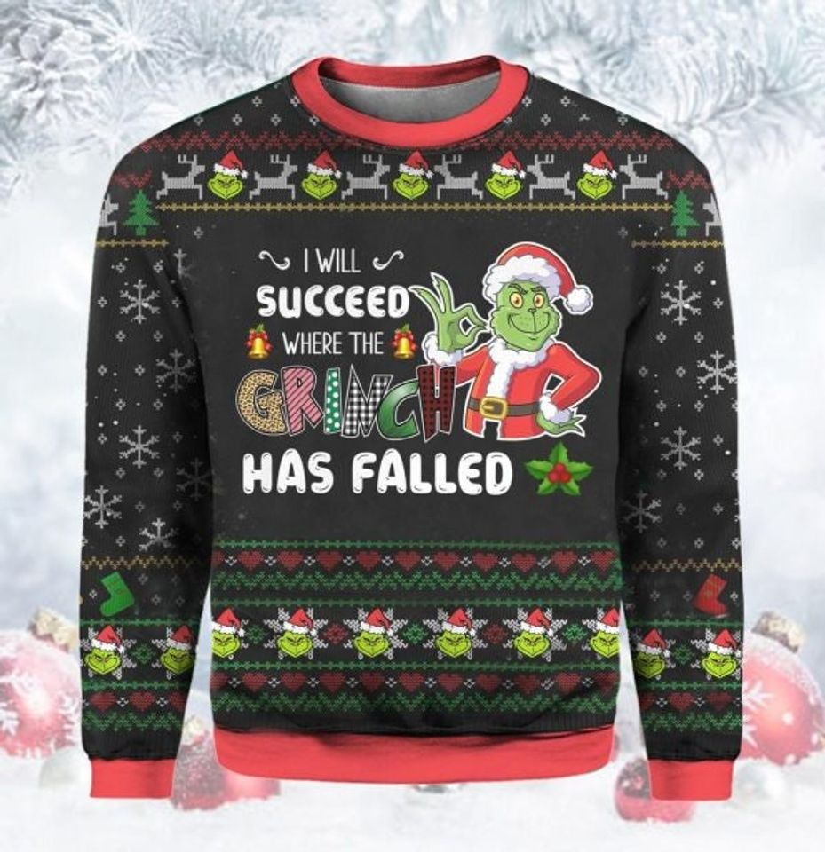 I Will Succeed Where The Funny Character Has Falled Ugly Christmas Sweater For Men & Women Christmas Gift Sweater BH664 - WeCustomit