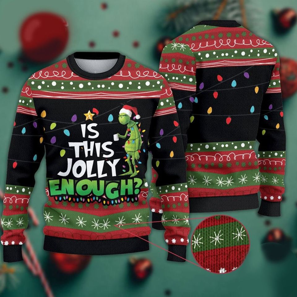 Is This Jolly Enough Ugly Christmas Sweater For Men & Women Christmas Gift Sweater BH665 - WeCustomit