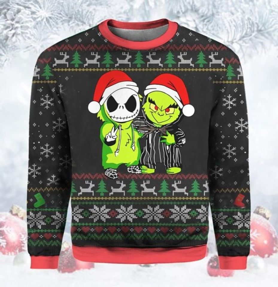 Jack Skellington And Funny Character Ugly Christmas Sweater For Men & Women Christmas Gift Sweater BH666 - WeCustomit