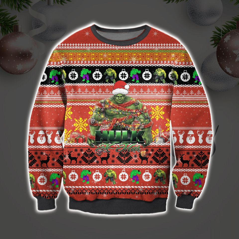 X-Mas Hullk Ugly Christmas Sweater For Men & Women Christmas Gift Sweater BH669 - WeCustomit