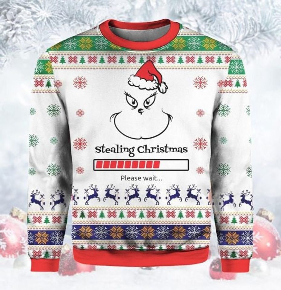 Funny Character Stealing Ugly Christmas Sweater For Men & Women Christmas Gift Sweater BH671 - WeCustomit