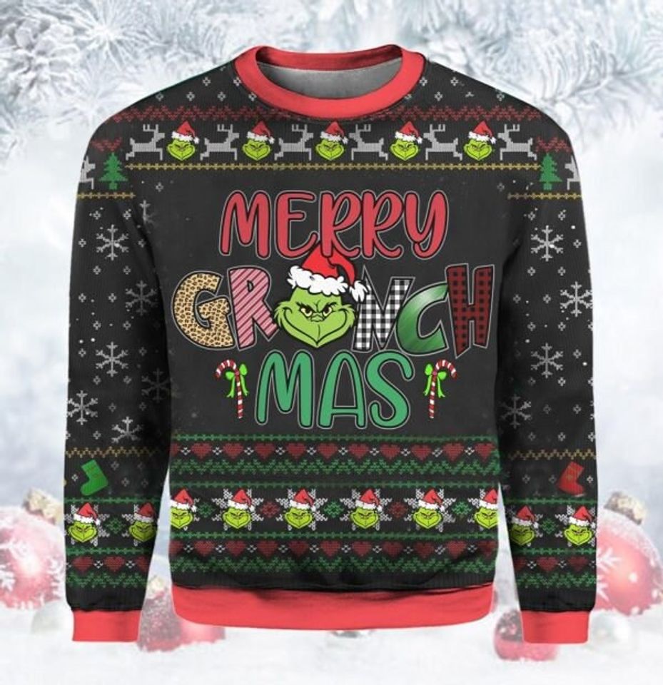 Merry Grinhmas Ugly Christmas Sweater For Men & Women Christmas Gift Sweater BH673 - WeCustomit
