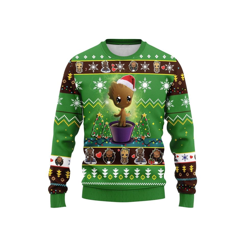 Santa Baby Groot Merry Xmas Ugly Christmas Sweater For Men & Women Christmas Gift Sweater BH694 - WeCustomit