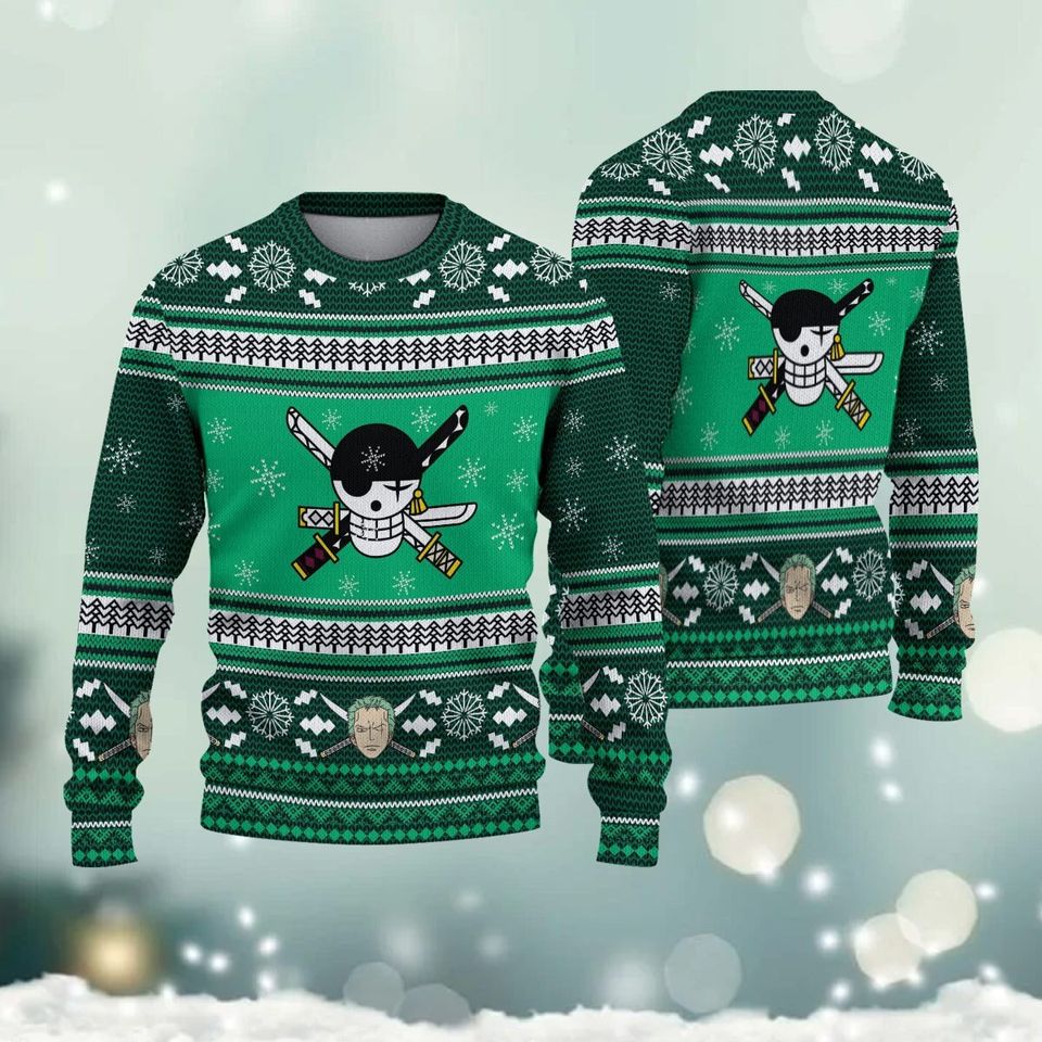 Zoro One Piece Ugly Christmas Sweater For Men & Women Christmas Gift Sweater BH696 - WeCustomit