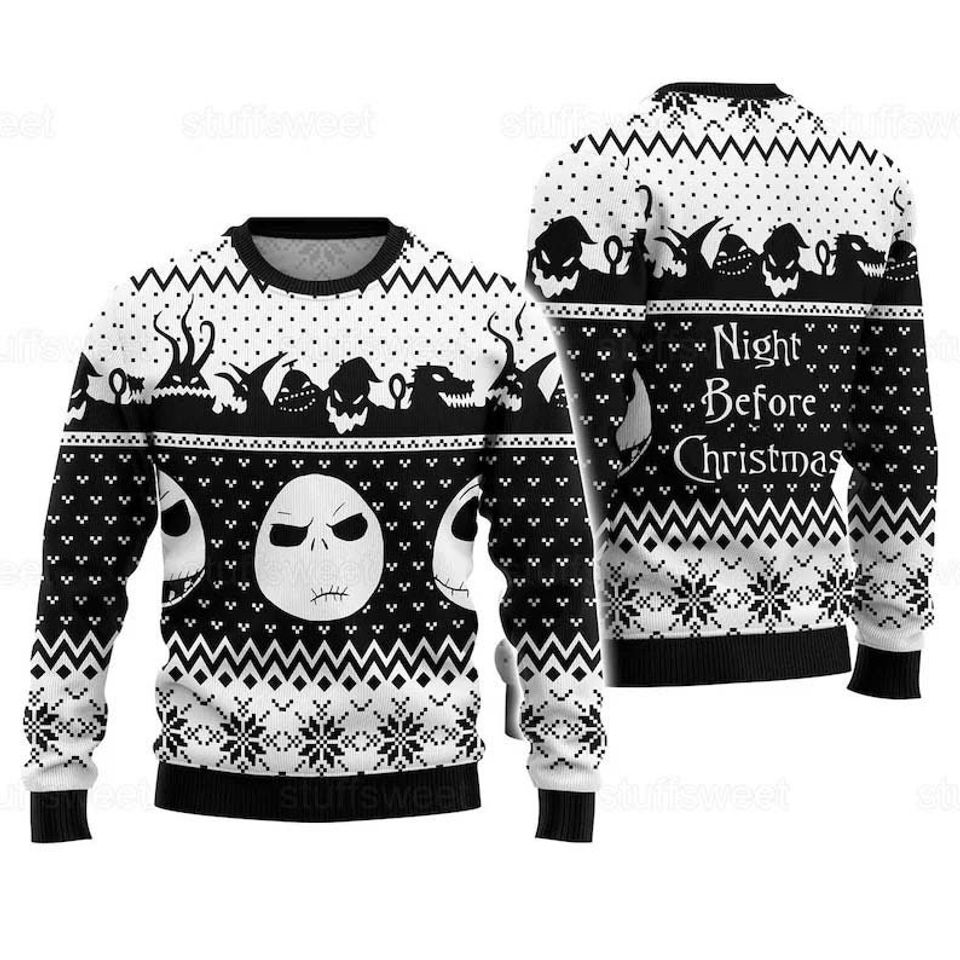Nightmare Skeleton Ugly Christmas Sweater For Men & Women Christmas Gift Sweater PT1073 - WeCustomit