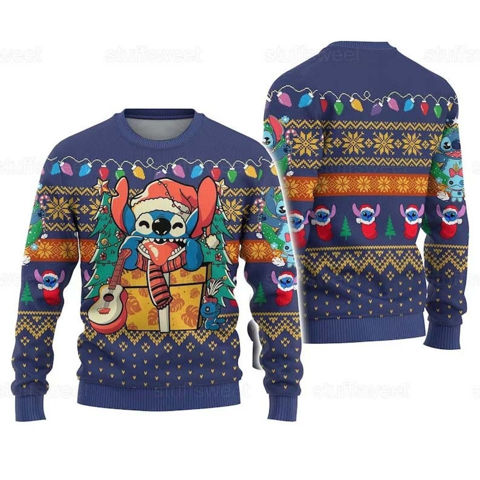 Blue Alien Dog Ugly Christmas Sweater For Men & Women Christmas Gift Sweater PT1074 - WeCustomit