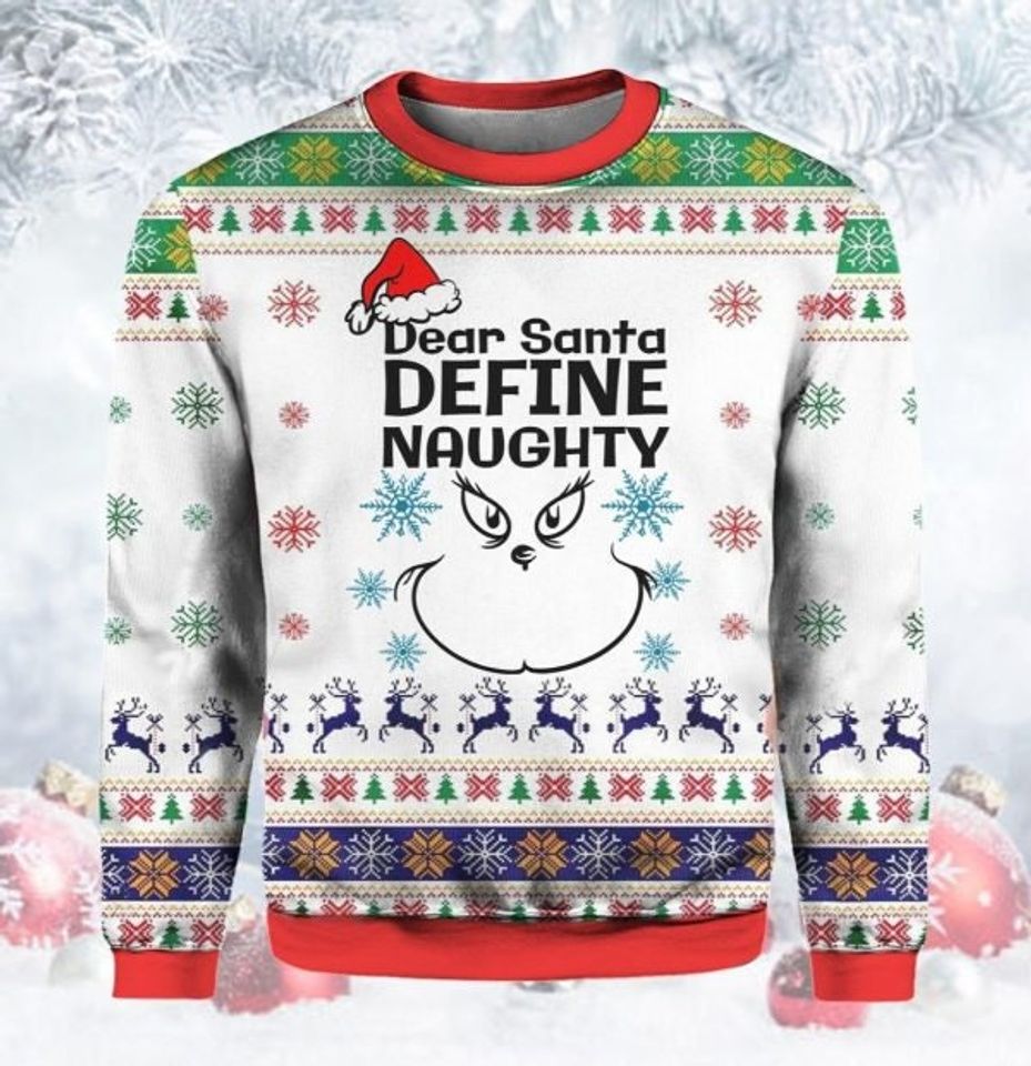 Dear Santa Define Naughty Ugly Christmas Sweater For Men & Women Christmas Gift Sweater PT1079 - WeCustomit