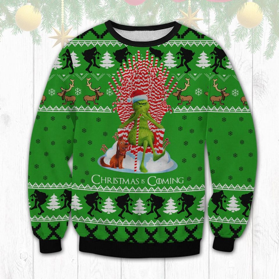 Christmas Is Coming Ugly Christmas Sweater For Men & Women Christmas Gift Sweater PT1092 - WeCustomit