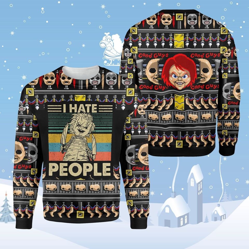 Horror Doll Ugly Christmas Sweater For Men & Women Christmas Gift Sweater PT1102 - WeCustomit