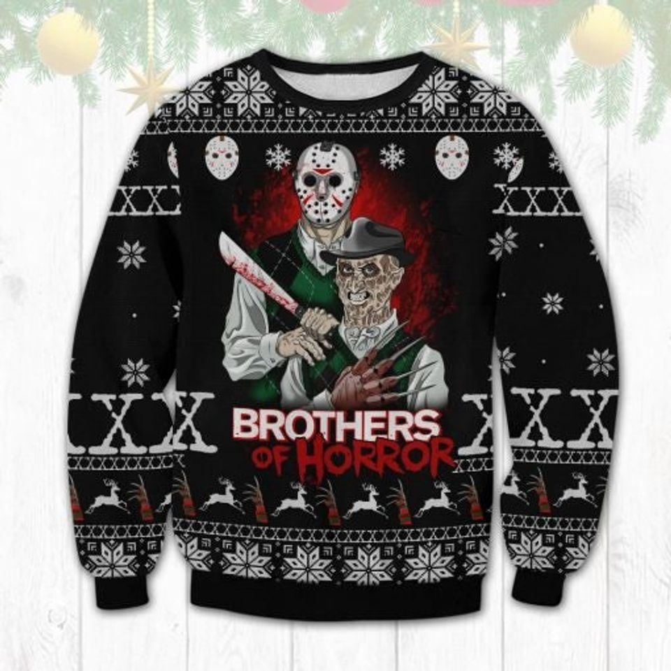 Brothers Of Horrror Ugly Christmas Sweater For Men & Women Christmas Gift Sweater PT1107 - WeCustomit