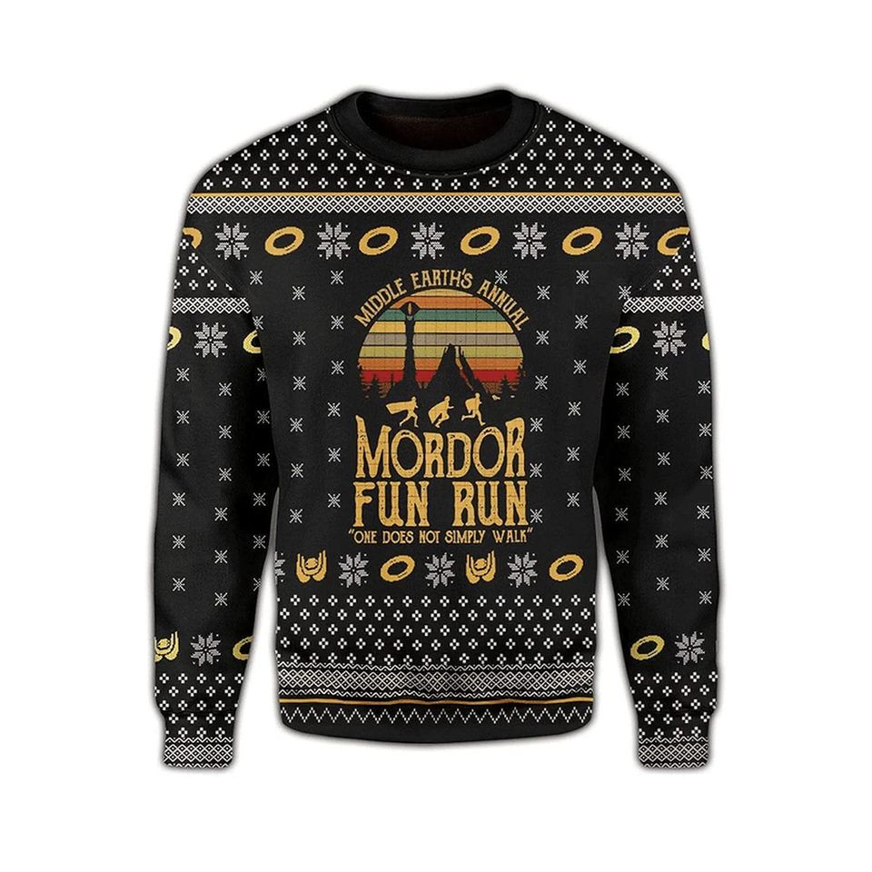 Mordor Fun Run Ugly Christmas Sweater For Men & Women Christmas Gift Sweater PT1112 - WeCustomit