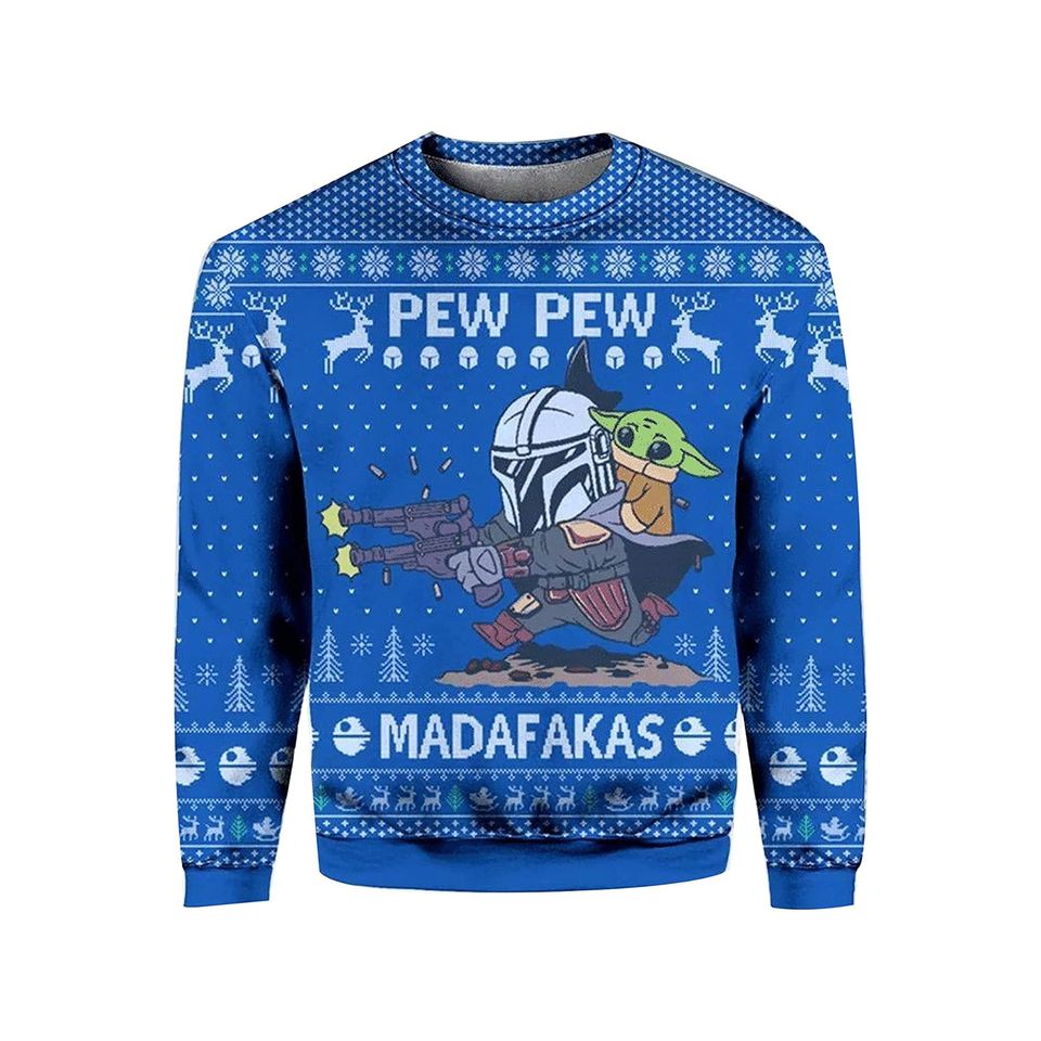 PewPew Madafakas Ugly Christmas Sweater For Men & Women Christmas Gift Sweater PT1113 - WeCustomit