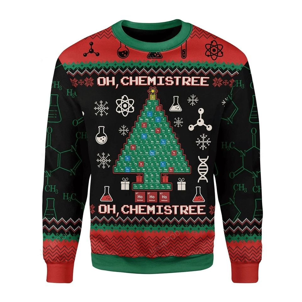 Oh, Chemist Tree Science Ugly Christmas Sweater For Men & Women Christmas Gift Sweater PT1123 - WeCustomit