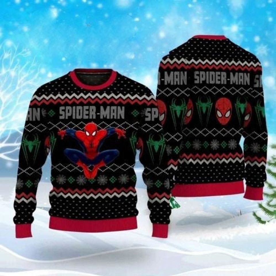 Superhero Spider Ugly Christmas Sweater For Men & Women Christmas Gift Sweater PT1124 - WeCustomit