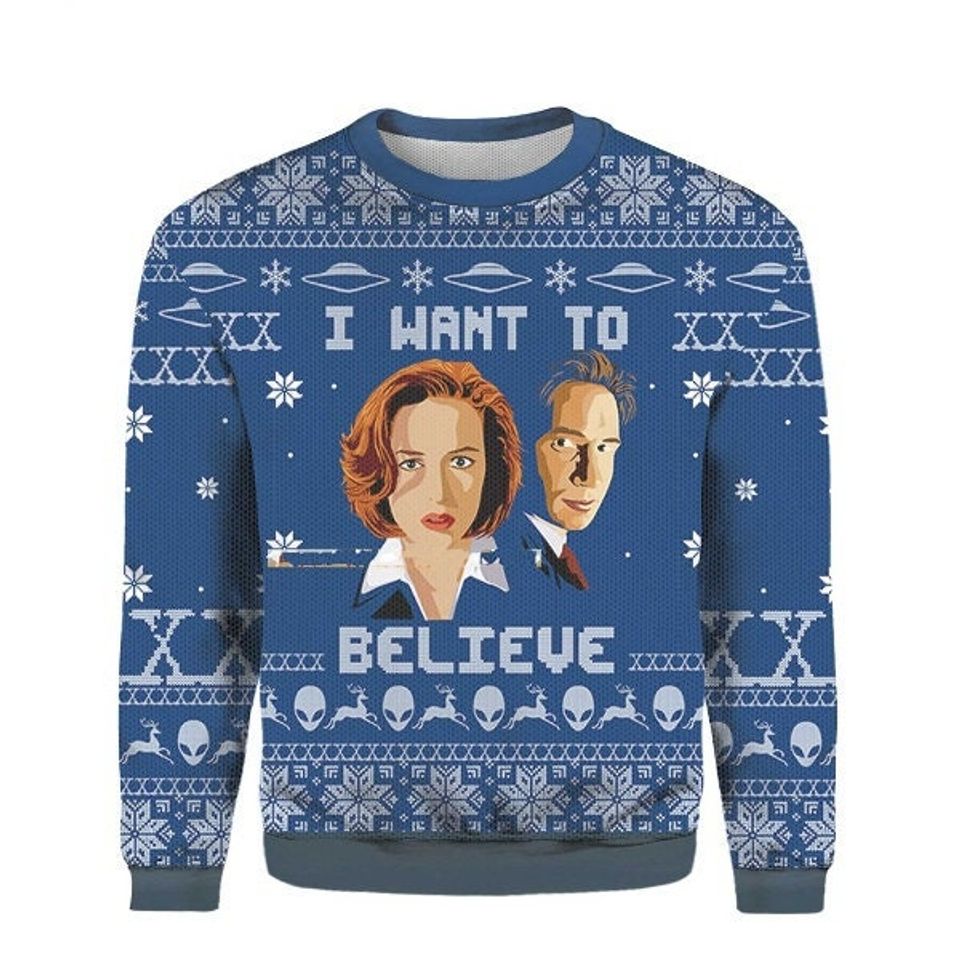 I Want To Believe Ugly Christmas Sweater For Men & Women Christmas Gift Sweater PT1134 - WeCustomit