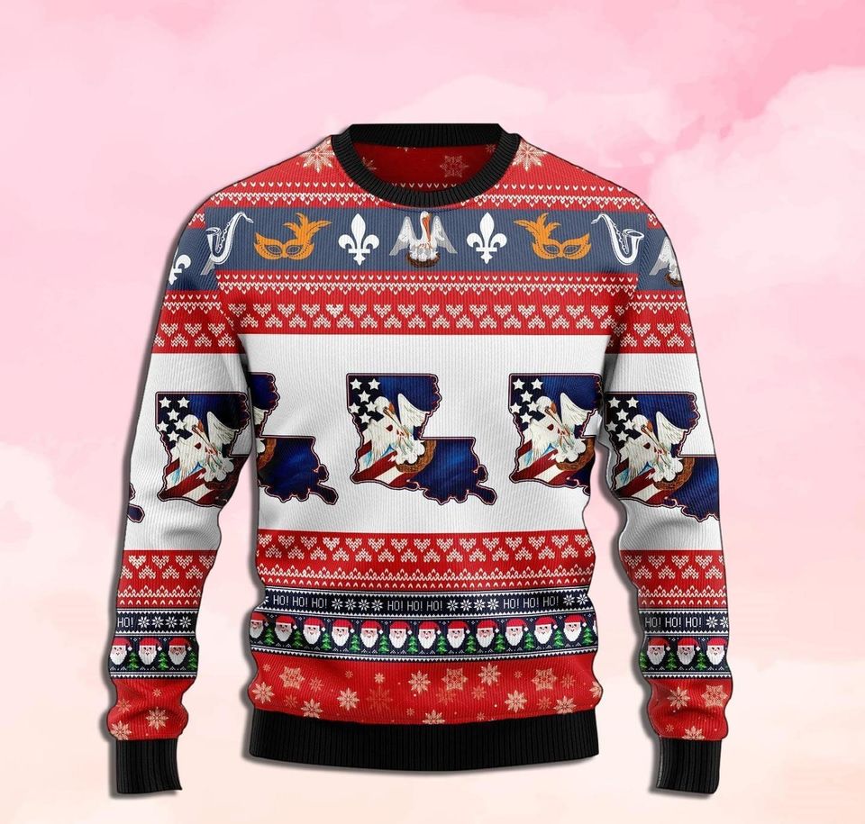 Awesome Louisiana Ugly Christmas Sweater For Men & Women Christmas Gift Sweater PT1152 - WeCustomit