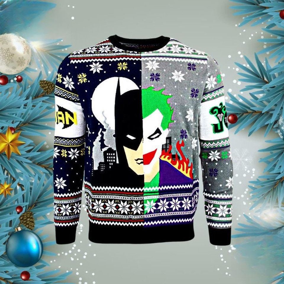 Batman vs Joker Ugly Christmas Sweater For Men & Women Christmas Gift Sweater PT1156 - WeCustomit