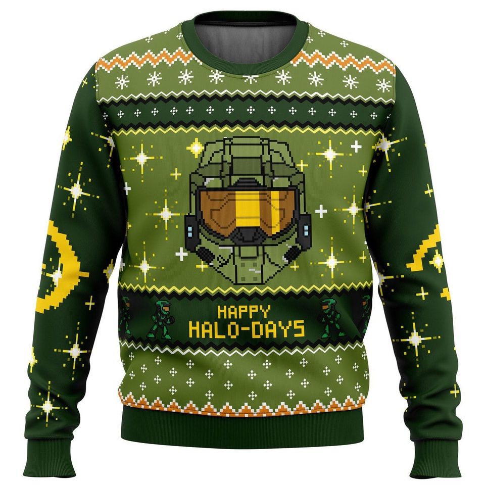 Happy Halo-Days Halo Ugly Christmas Sweater For Men & Women Christmas Gift Sweater PT1164 - WeCustomit