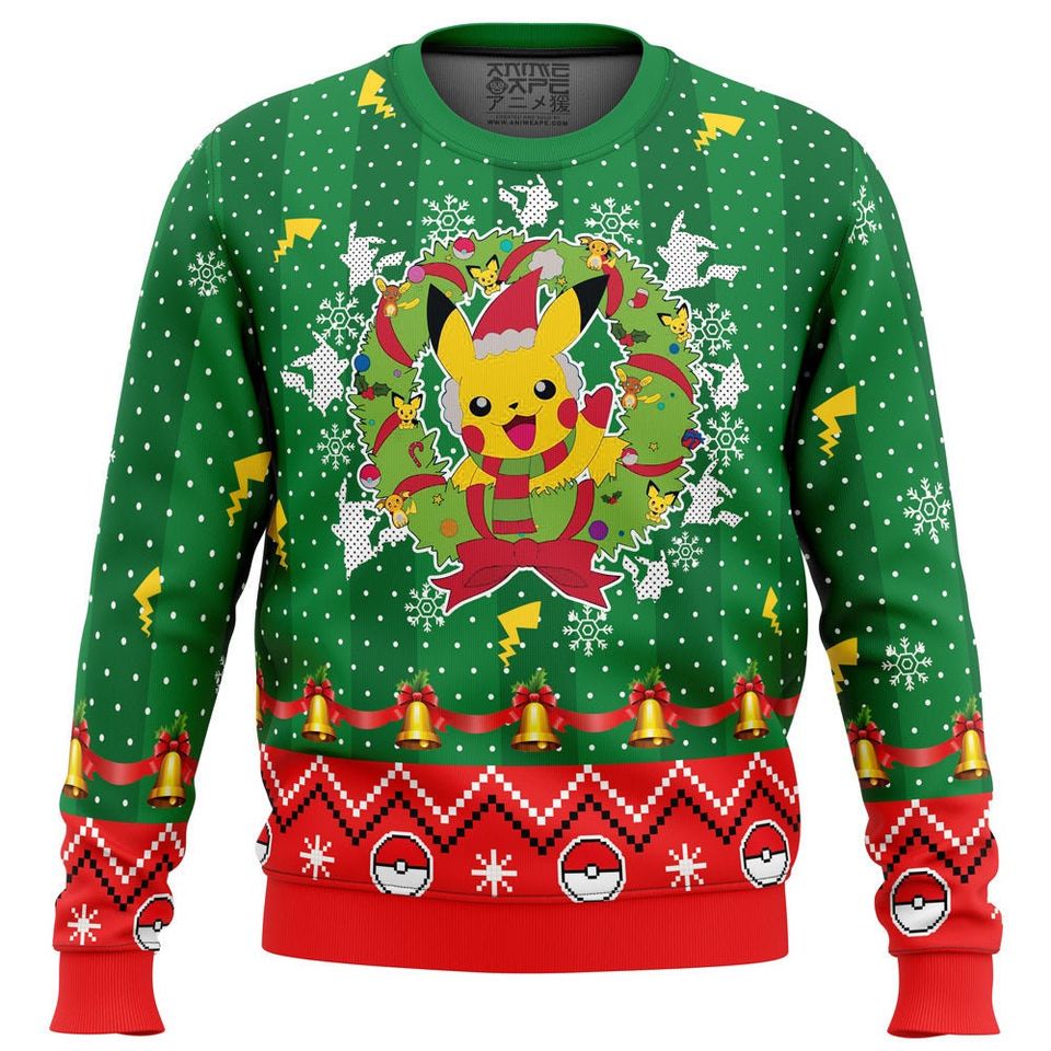 Christmas Pika Pokemon Ugly Christmas Sweater For Men & Women Christmas Gift Sweater BH727 - WeCustomit