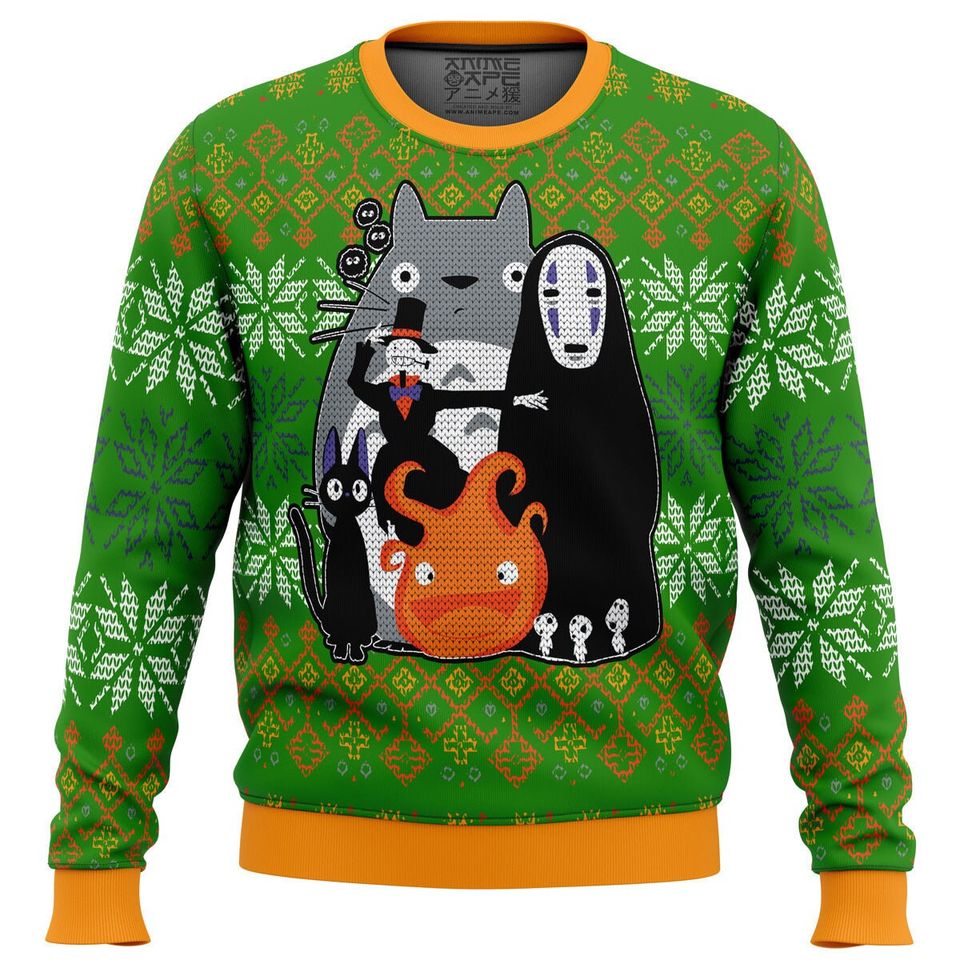 Studio Ghibli Miyazaki Squad Ugly Christmas Sweater For Men & Women Christmas Gift Sweater BH747 - WeCustomit