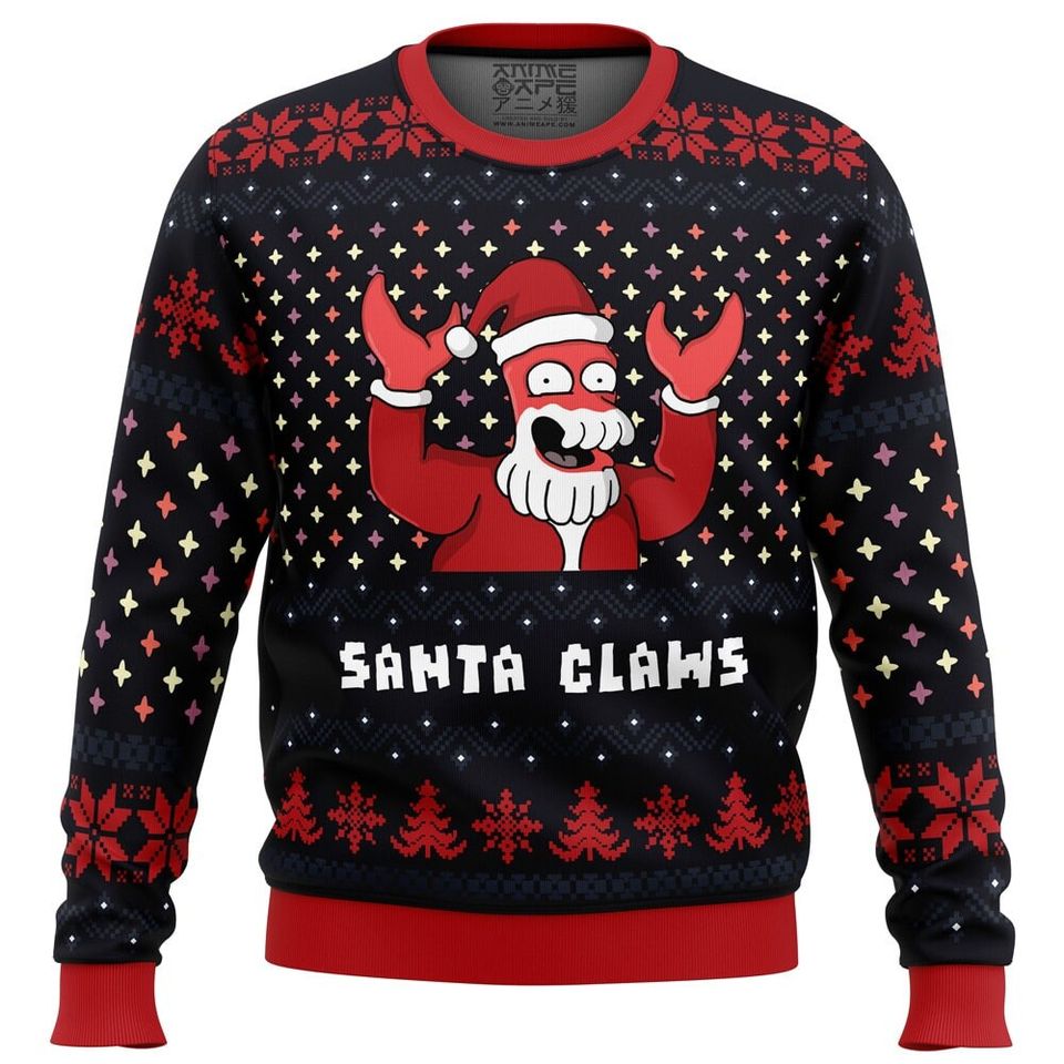 Santa Claws Zoidberg Futurama Ugly Christmas Sweater For Men & Women Christmas Gift Sweater BH768 - WeCustomit