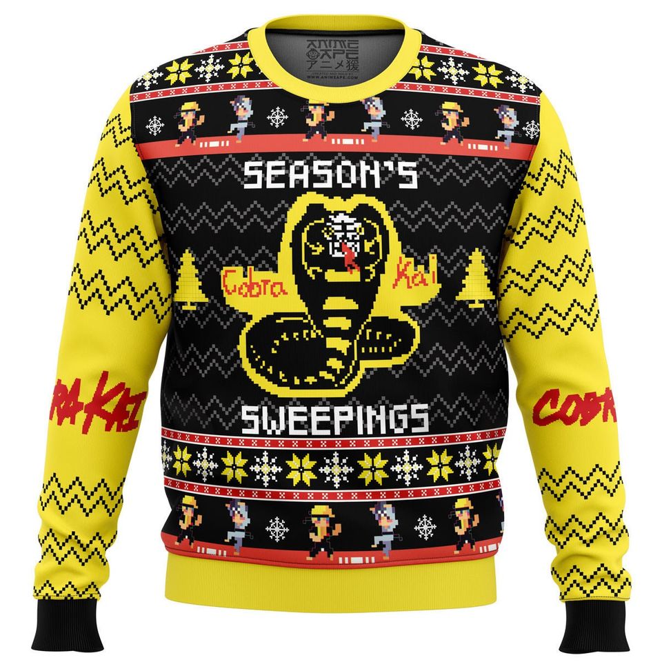 Season's Sweepings Cobra Kai Ugly Christmas Sweater For Men & Women Christmas Gift Sweater BH792 - WeCustomit