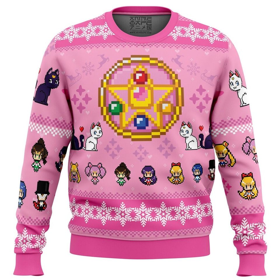 Merry Senshi Sailor Moon Ugly Christmas Sweater For Men & Women Christmas Gift Sweater BH802 - WeCustomit