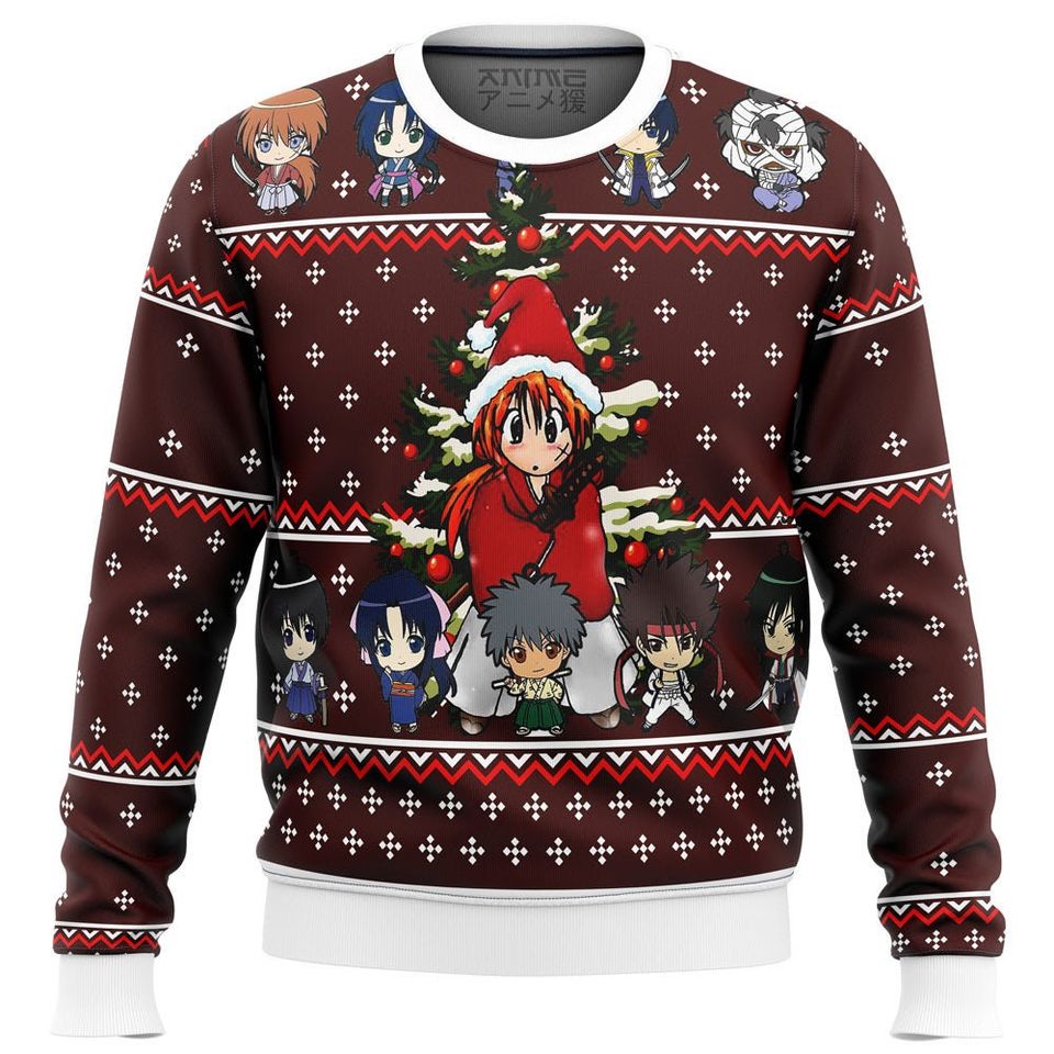 Cute Xmas Samurai Ugly Christmas Sweater For Men & Women Christmas Gift Sweater BH823 - WeCustomit